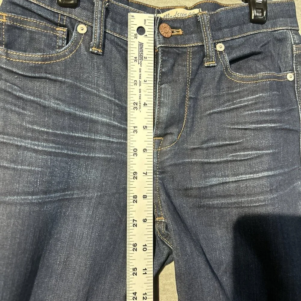 Madewell Womens Blue Dark Wash Mid Rise Pockets Denim Skinny Leg Jeans Size 25 - Picture 3 of 6
